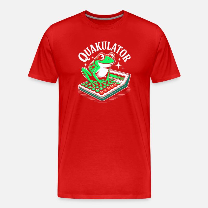 Funny Saying Math Frog Calculator - Men's Premium Organic T-Shirt - red