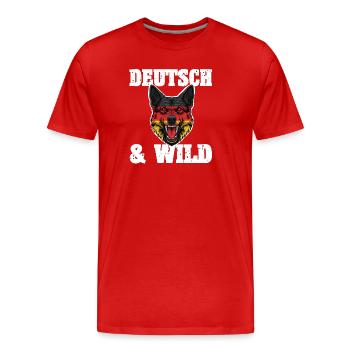 Chien de berger sauvage - T-shirt bio Premium Homme - rouge - Devant - Damien (186cm)