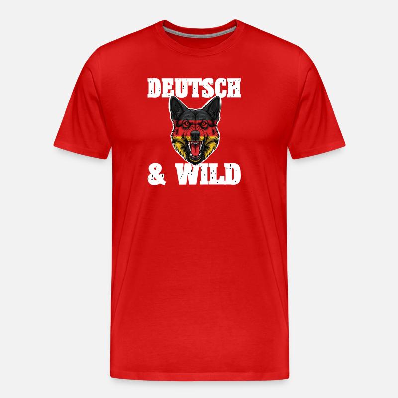 Wilder Schäferhund - Männer Premium Bio T-Shirt - Rot