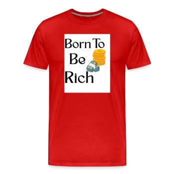 Birth to Wealth Designer Tea - Men's Premium Organic T-Shirt - red - Front - Damien (186cm)