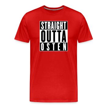 Straight outta Osten (Farben änderbar) - Männer Premium Bio T-Shirt - Rot - Vorne - Damien (186cm)
