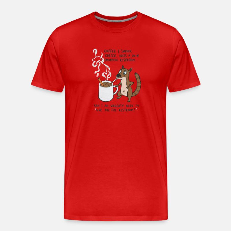 Kaffee Notfall Beutier Eichhörnchen Kippe  - Männer Premium Bio T-Shirt - Rot