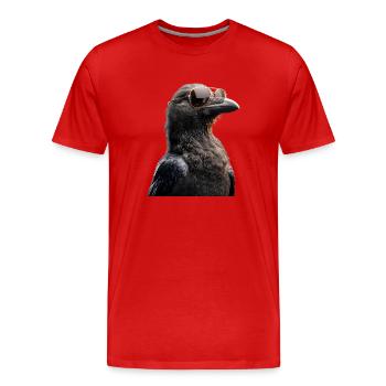 Corbeau, Corbeau, Oiseau, Corbeau Corbeau, Choucas, Corbeau noir - T-shirt bio Premium Homme - rouge - Devant - Damien (186cm)