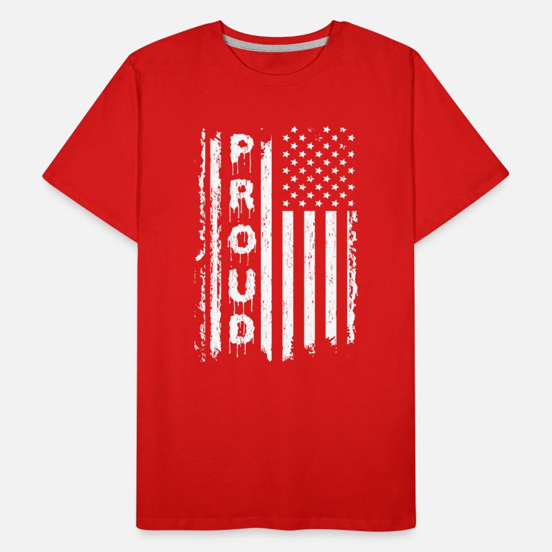 American Flags and Text Graphics Men's Premium Organic T-Shirt