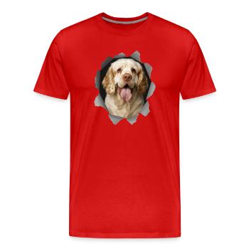 Épagneul Clumber - T-shirt bio Premium Homme - rouge - Devant - Damien (186cm)