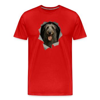 Lévrier écossais - T-shirt bio Premium Homme - rouge - Devant - Damien (186cm)