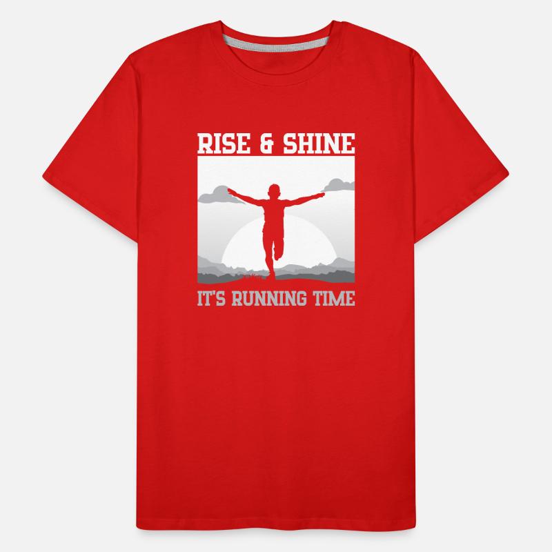 Marathon Runner Rise & Shine Running Gift Idea Männer Premium Bio T-Shirt