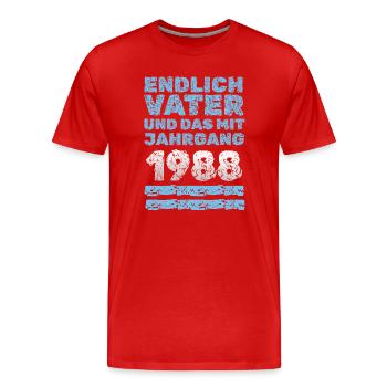 1988 - Men's Premium Organic T-Shirt - red - Front - Damien (186cm)