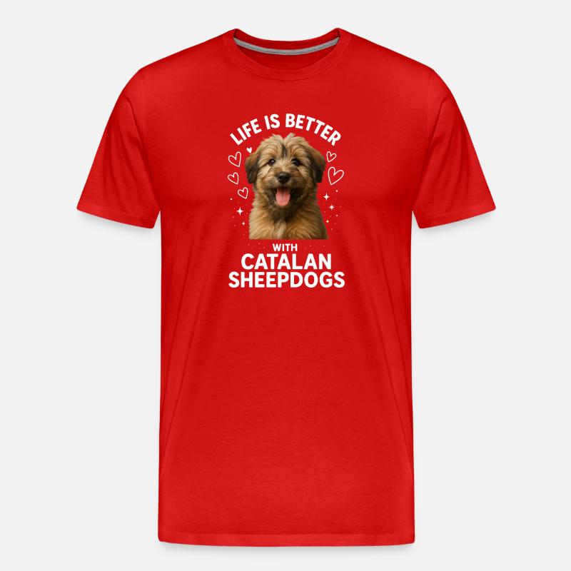 Catalan Sheepdog - Männer Premium Bio T-Shirt - Rot