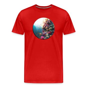Conception sous-marine polyvalente d’un récif corallien - T-shirt bio Premium Homme - rouge - Devant - Damien (186cm)