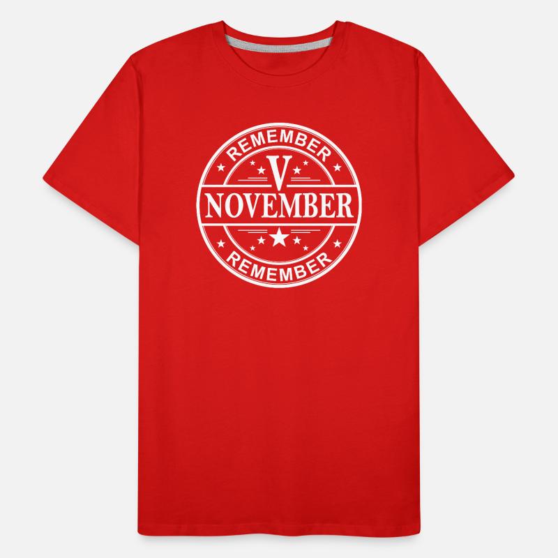 Remember Remember V November White  Men's Premium Organic T-Shirt