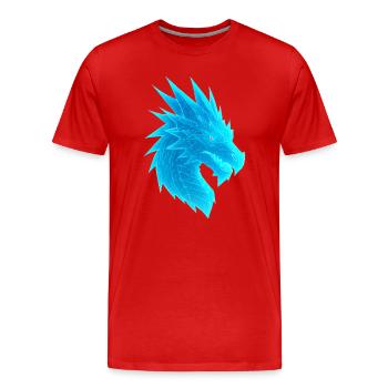 Tête de dragon électrique - T-shirt bio Premium Homme - rouge - Devant - Damien (186cm)