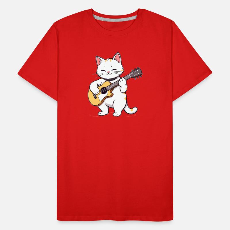 Cat plays guitar Men's Premium Organic T-Shirt