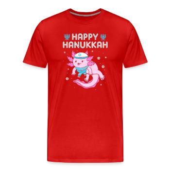 Hanukah Chanukkah Hanukkah - Men's Premium Organic T-Shirt - red - Front - Damien (186cm)