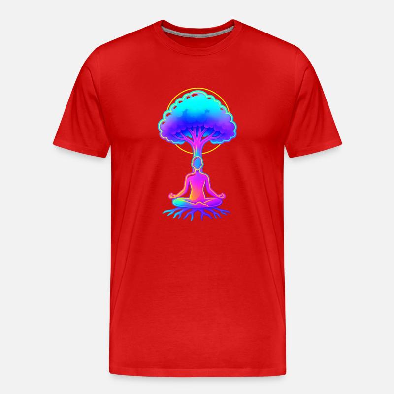 Neon Træ af Meditation - Herre Premium T-shirt økologisk - rød