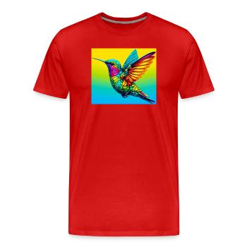 hummingbird - Men's Premium Organic T-Shirt - red - Front - Damien (186cm)