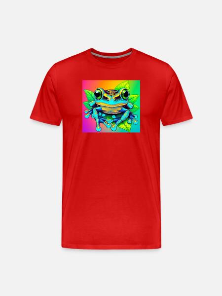 Frosch - Männer Premium Bio T-Shirt - Rot