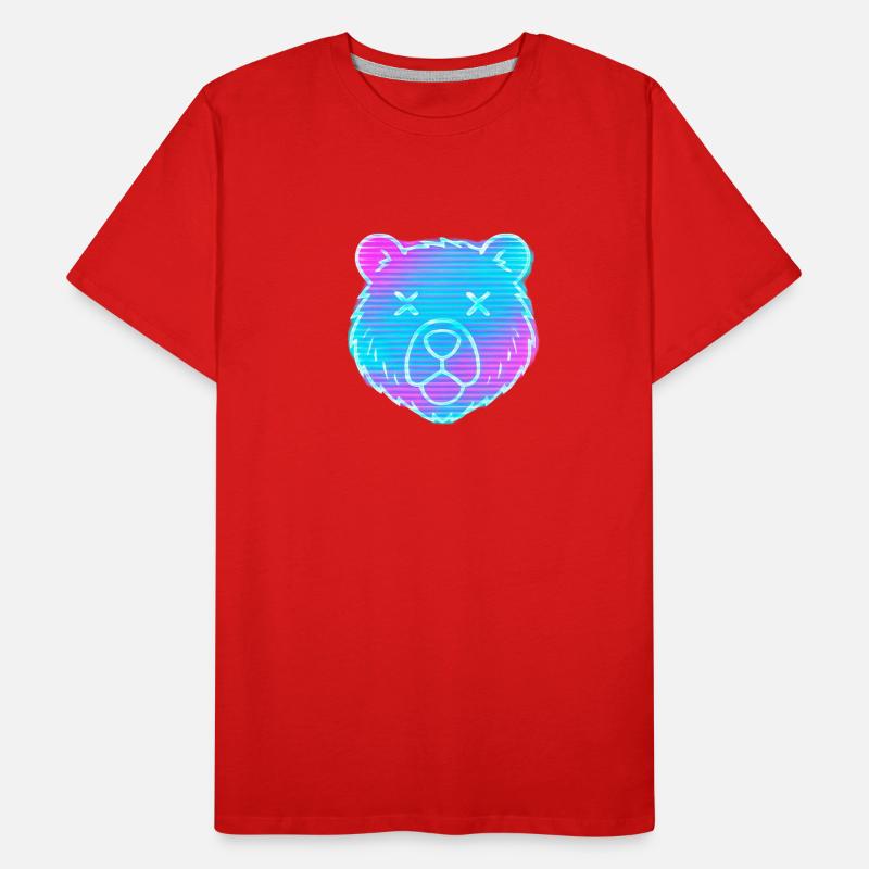 Neon Bärenkopf Gradient Männer Premium Bio T-Shirt