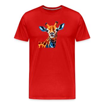 Giraffa - Giraffe - Männer Premium Bio T-Shirt - Rot - Vorne - Damien (186cm)