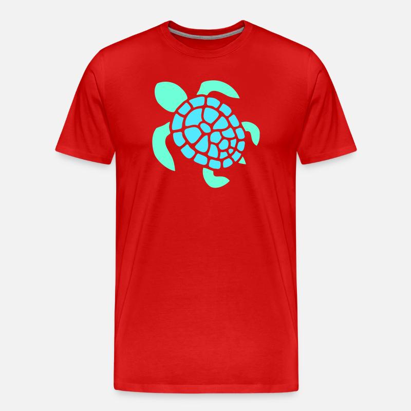 Turtle Logo Turtle Shell Pattern Icon - Men's Premium Organic T-Shirt - red