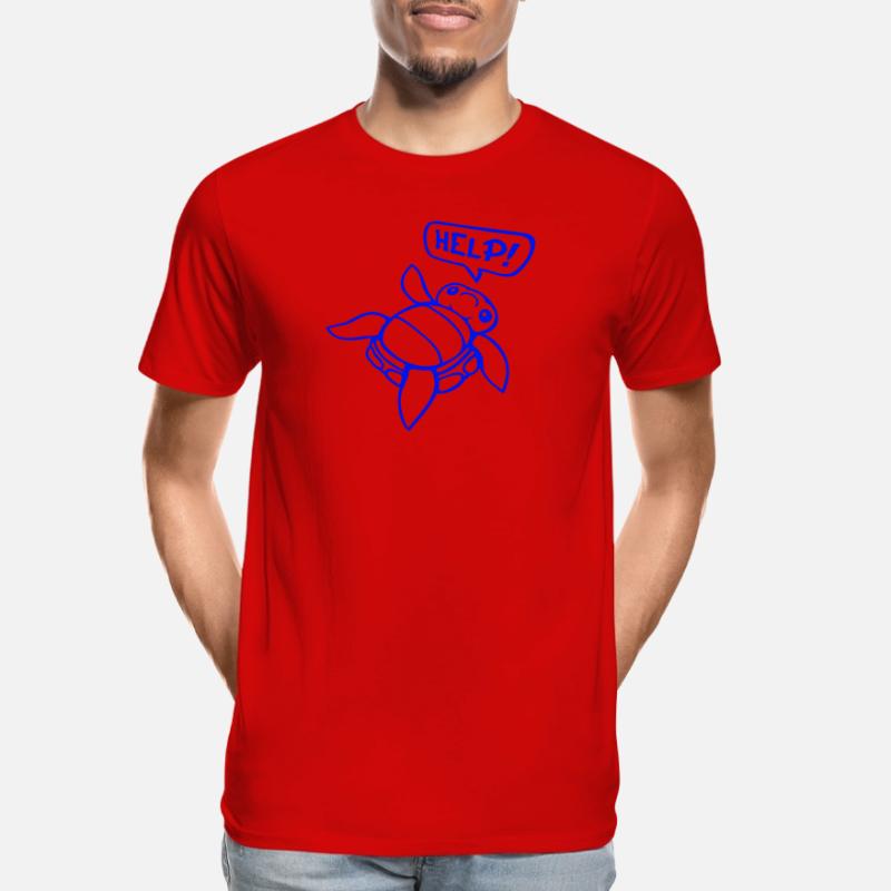 Turtle Back Tilted Over Helpless Side Help Men's Premium Organic T-Shirt