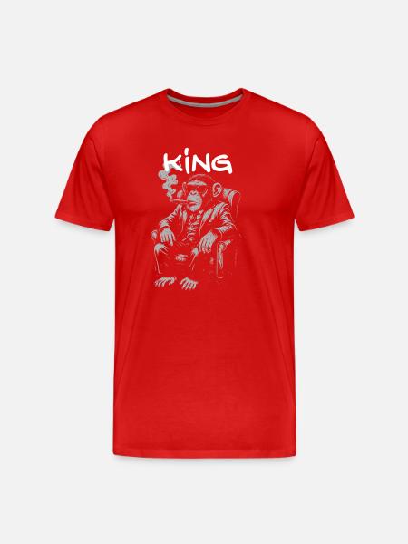 King Chimp in a Smoking Suit - Men's Premium Organic T-Shirt - red