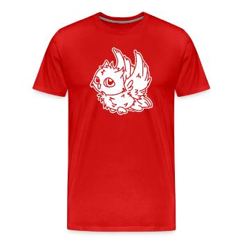Eule im Flug – mystisches Eulenmotiv Nachtvogel - Männer Premium Bio T-Shirt - Rot - Vorne - Damien (186cm)
