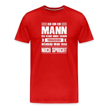 Funny Sayings Fun Outfits Irony Sarcasm - Men's Premium Organic T-Shirt - red - Front - Damien (186cm)