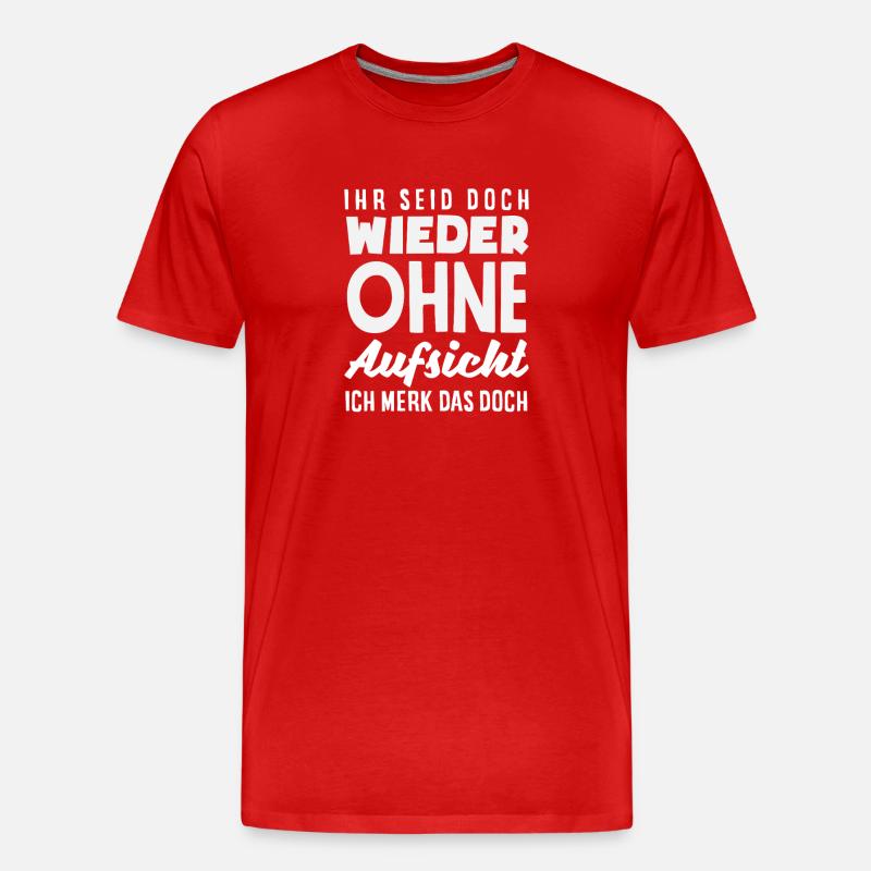Again without supervision – sarcasm - Men's Premium Organic T-Shirt - red