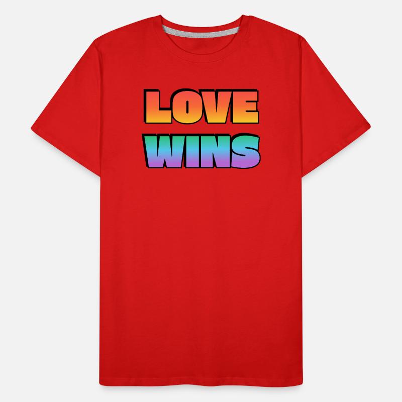 Love Wins Gradient Fetter Text Männer Premium Bio T-Shirt
