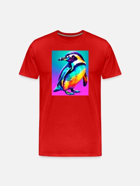 penguin - Men's Premium Organic T-Shirt - red