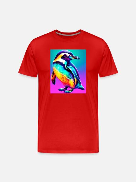 penguin - Men's Premium Organic T-Shirt - red