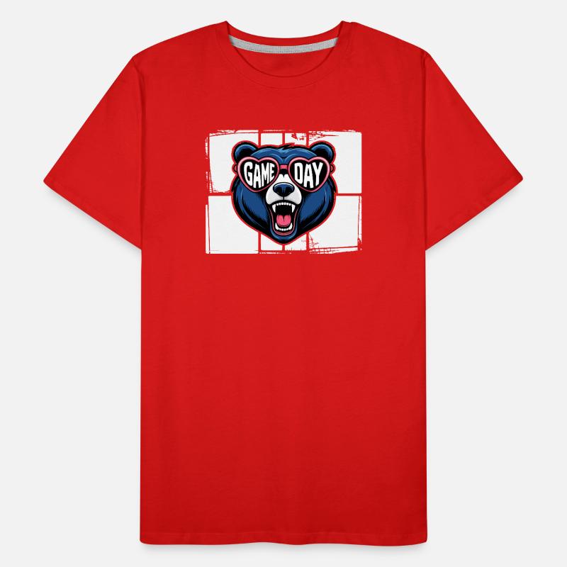 Game Day Bär mit Herzbrille Männer Premium Bio T-Shirt