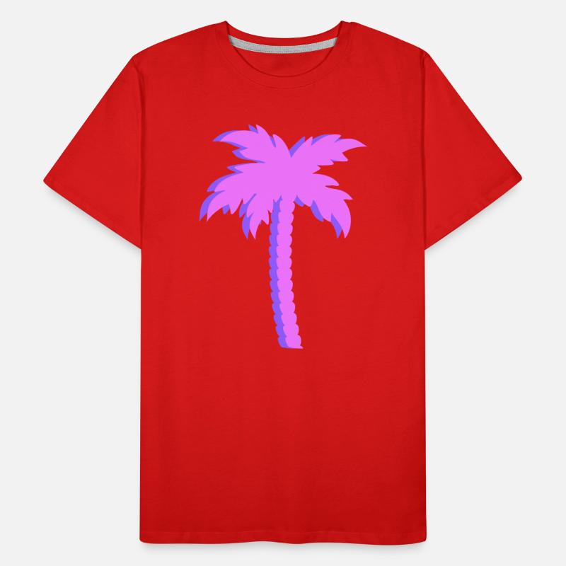 Purple Palm Trees Gradient Men's Premium Organic T-Shirt