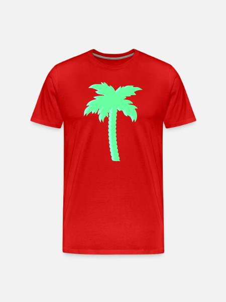 Mint Palme im Neonlook - Männer Premium Bio T-Shirt - Rot