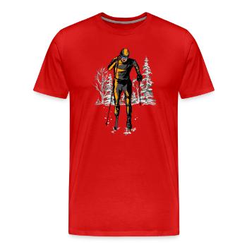 Ski de fond - T-shirt bio Premium Homme - rouge - Devant - Damien (186cm)