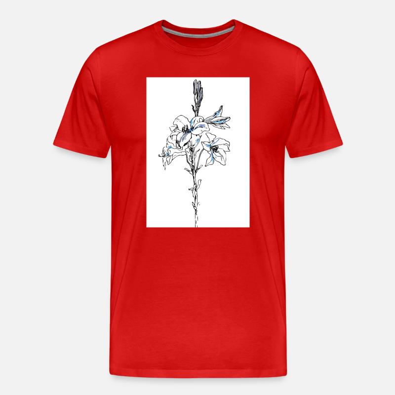 Blue lillies - Männer Premium Bio T-Shirt - Rot