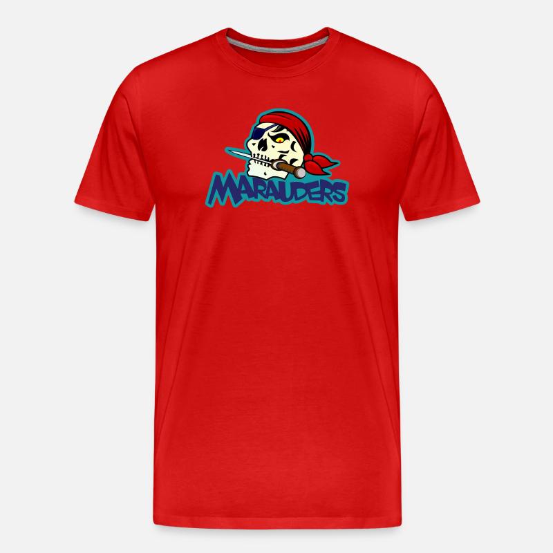 Piratenschädel-Marodeure - Männer Premium Bio T-Shirt - Rot