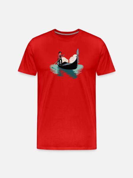 Venetian Gondola Adventure - Men's Premium Organic T-Shirt - red