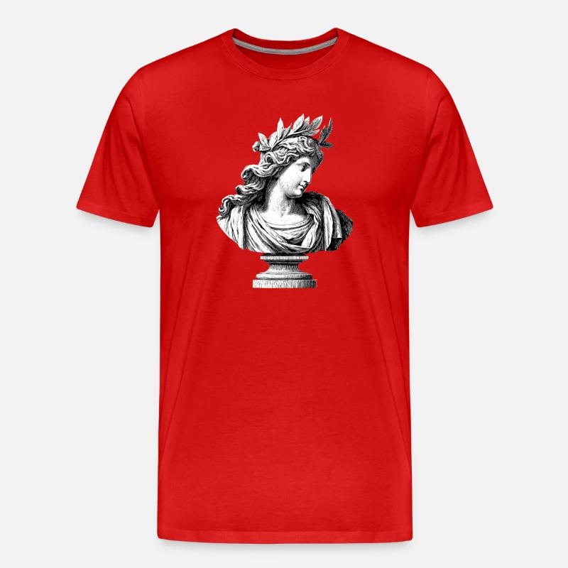 Ancient Goddess Bust – Classic Engraving - Men's Premium Organic T-Shirt - red