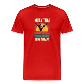 Funny Muay Thai Boxing Muay Thai - Männer Premium Bio T-Shirt - Rot - Vorne - Damien (186cm)