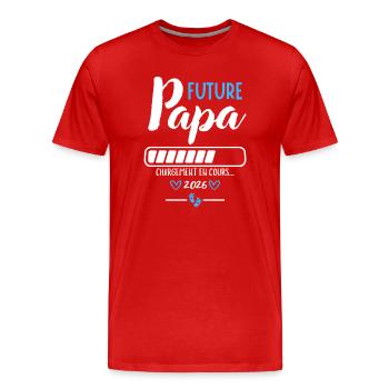 Future Dad 2026 Humor Pregnancy Loading - Men's Premium Organic T-Shirt - red - Front - Damien (186cm)