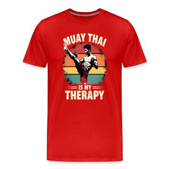Funny Muay Thai Boxing Muay Thai - Männer Premium Bio T-Shirt - Rot - Vorne - Damien (186cm)
