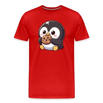 Süßer Pinguin Cookie Cartoon Nachtisch Zucker - Männer Premium Bio T-Shirt - Rot - Vorne - Damien (186cm)