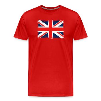 Distressed Union Jack Flag - Men's Premium Organic T-Shirt - red - Front - Damien (186cm)