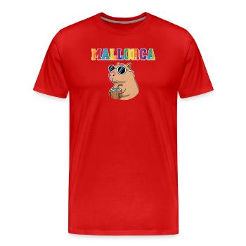 Mallorca Capybara Sonnenbrille Kokosdrink - T-shirt bio Premium Homme - rouge - Devant - Damien (186cm)