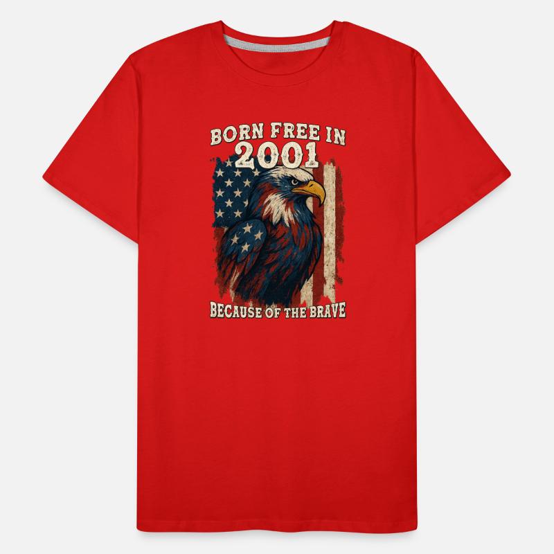 Né libre en 2001 - 24 ans de liberté parce que T-shirt bio Premium Homme