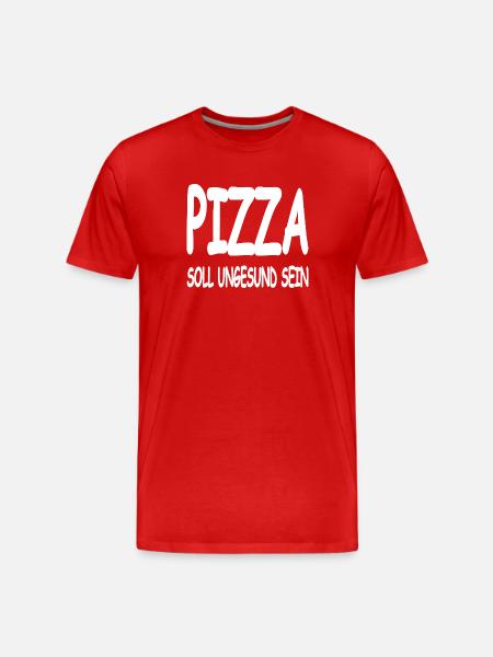 Pizza - Männer Premium Bio T-Shirt - Rot