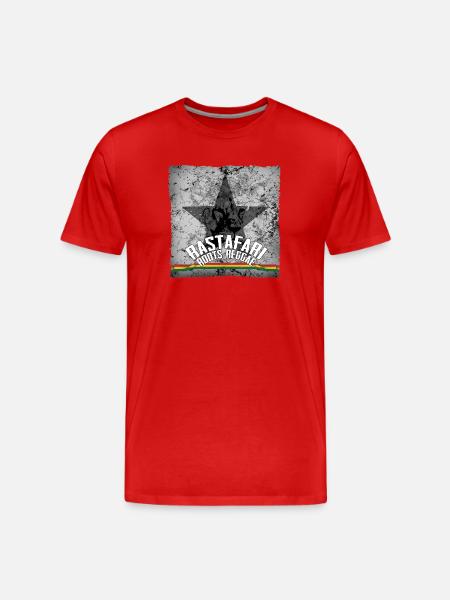 Rastafari Roots Reggae Star Graphics - Men's Premium Organic T-Shirt - red