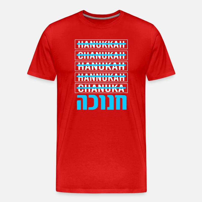 Hanoukka Hanoukka Hanoucca - T-shirt bio Premium Homme - rouge